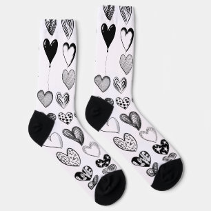 Chaussette Dessin adorable de Black Heart Scribble