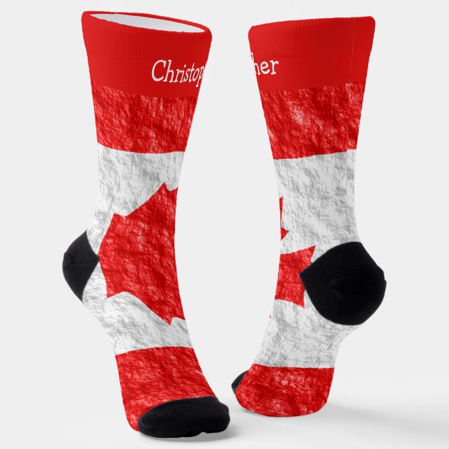 Chaussette Dessin du drapeau canadien (Angulaire)