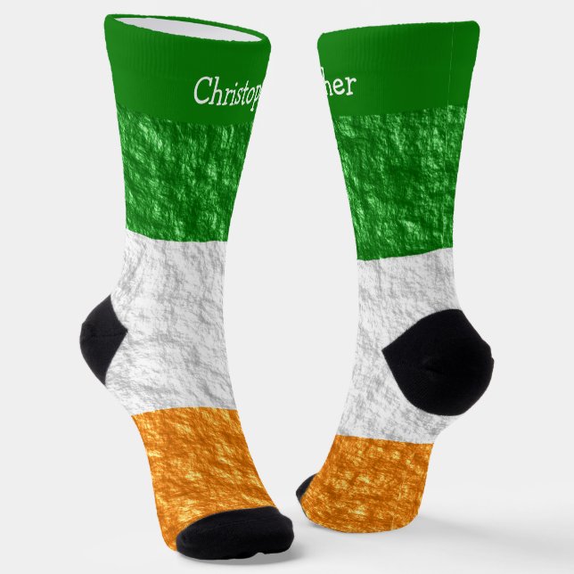 Chaussette Dessin du drapeau irlandais (Angulaire)