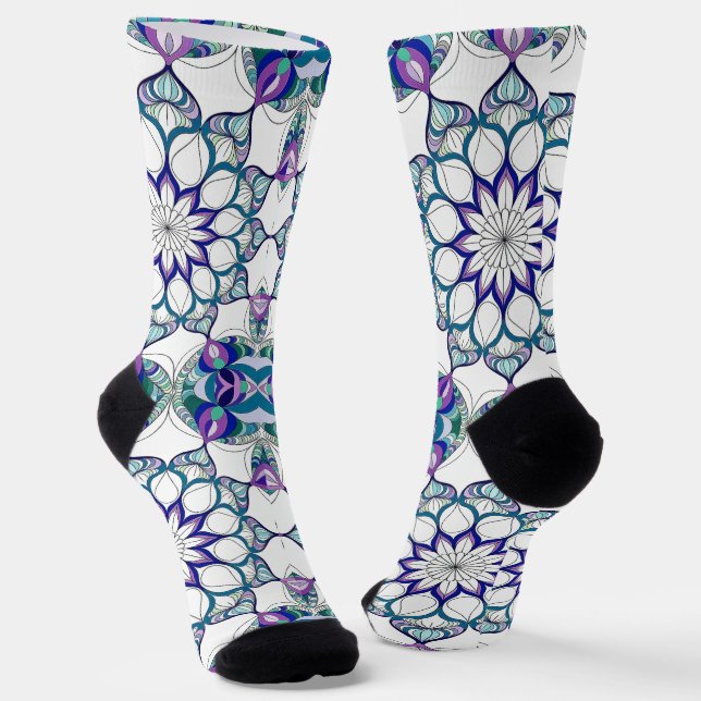 Chaussette Dessin floral abstrait sur (Angulaire)