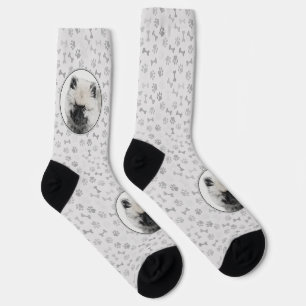Chaussette Dessin Keeshond Chiot - Joli dessin original Chien