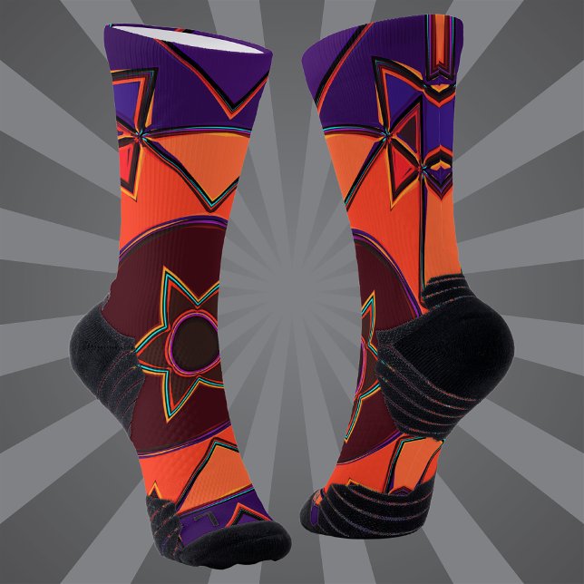 Chaussette Dessin Mandala Purple et Orange (Créateur téléchargé)