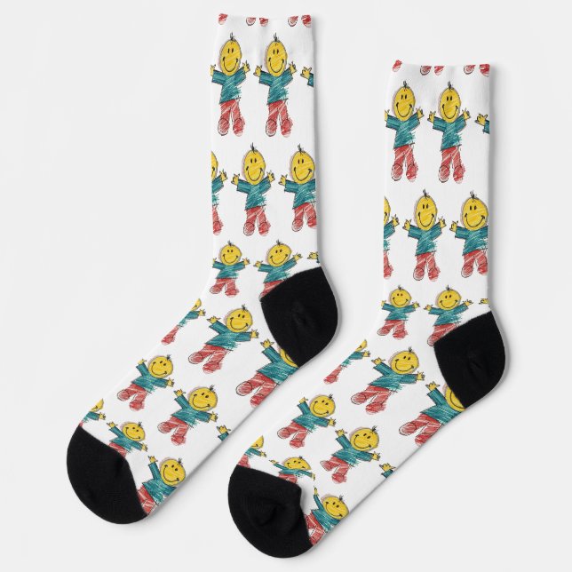 Chaussette dessin personnalisé d'enfants (Gauche)
