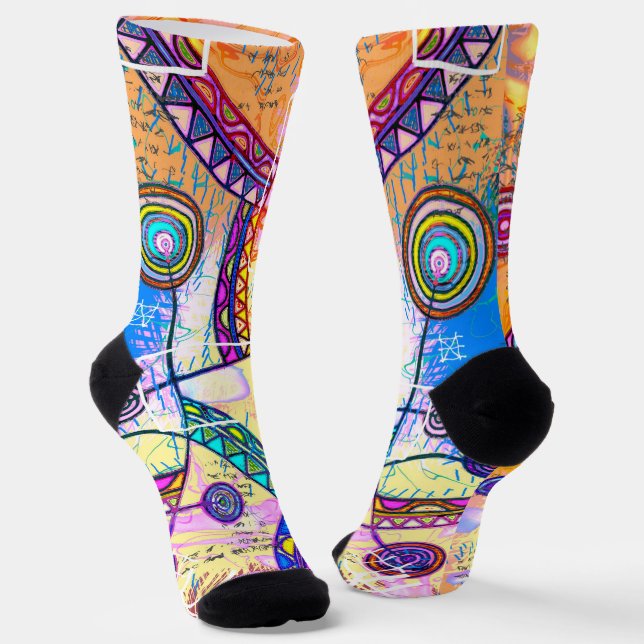 Chaussette Dessiné à la main par EDDArt - Échelle de rêve 1 (Angulaire)