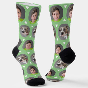 Chaussette Deux Photo Enfant ou Photo de Animal Domestique Pe