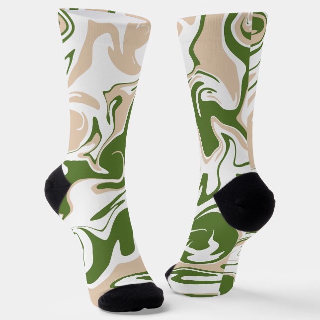 Chaussette Déversement - Blanc, Sable et Palm Green (Angulaire)