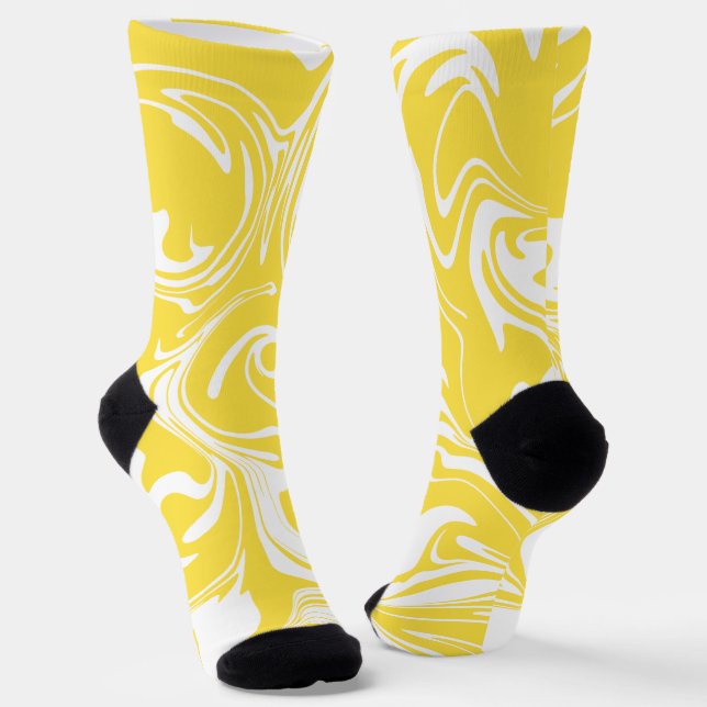 Chaussette Déversement - Citron jaune et blanc (Angulaire)