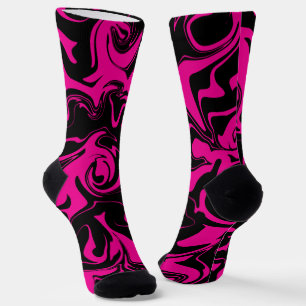Chaussette Déversement - Magenta et noir