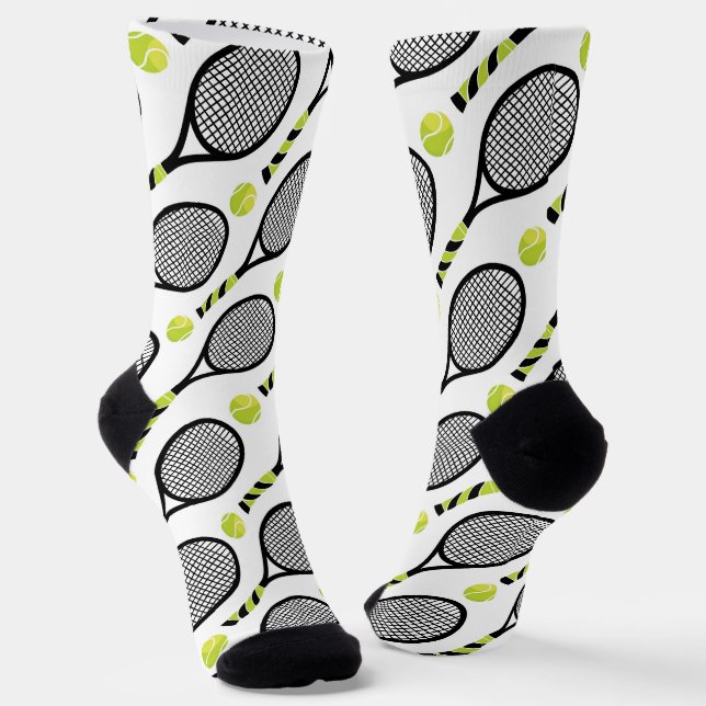 Chaussette 🎾 Diagonal Noir et vert tennis 🎾 blanc (Angulaire)