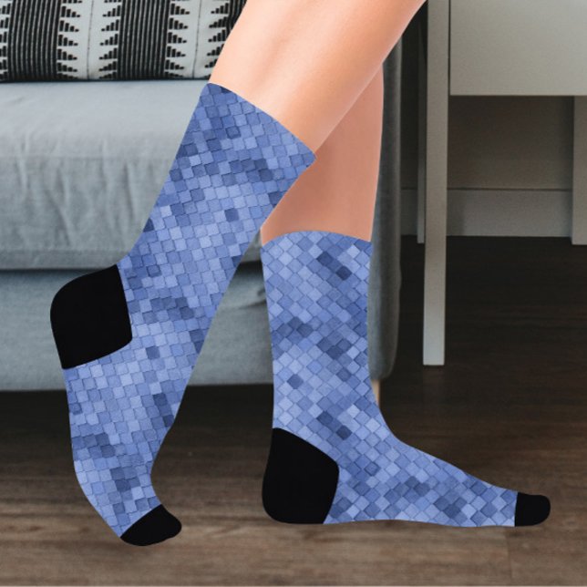 Chaussette Diagonale bleue colorée (Créateur téléchargé)
