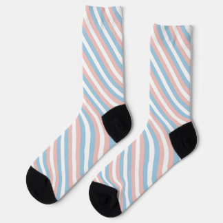 Chaussette Diagonale rose, bleu et blanc