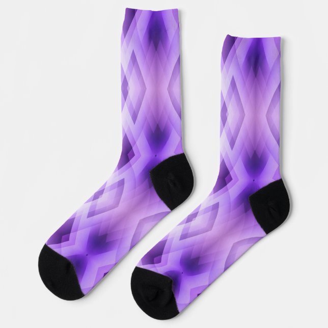 Chaussette Diamants géométriques violets (Gauche)
