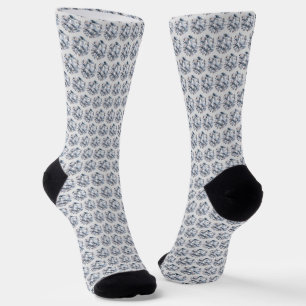Chaussette Diamants/mosaïque fractale en gris argenté