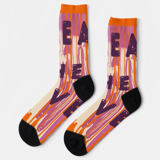 Chaussette Diffuser L'Amour Fondu Couleurs Citations Positive (Gauche)