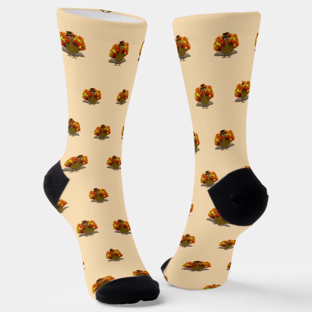 Chaussette Dinde de Pèlerin de Thanksgiving (Angulaire)