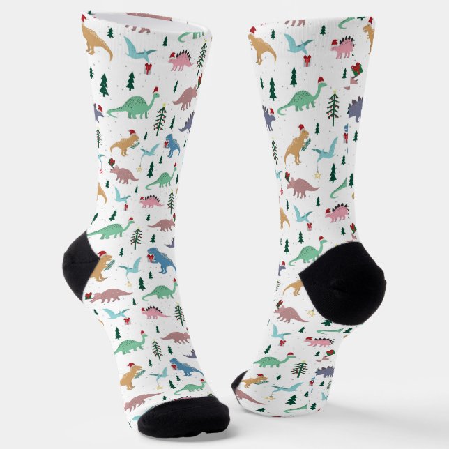 Chaussette Dinosaures festifs Motif de Noël (Angulaire)