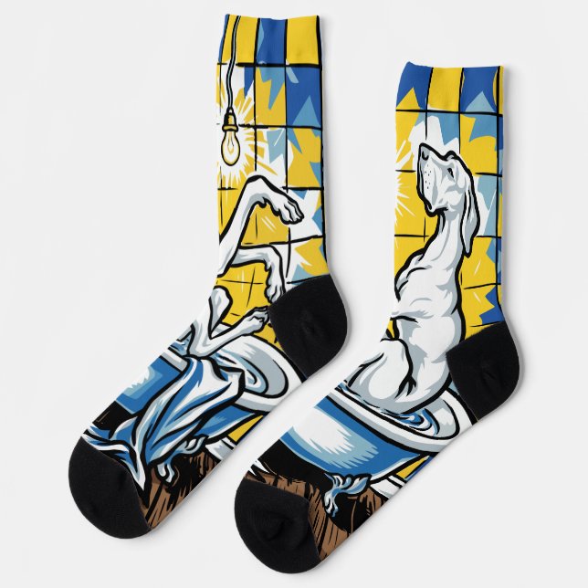 Chaussette Dogue allemand baignant (Gauche)