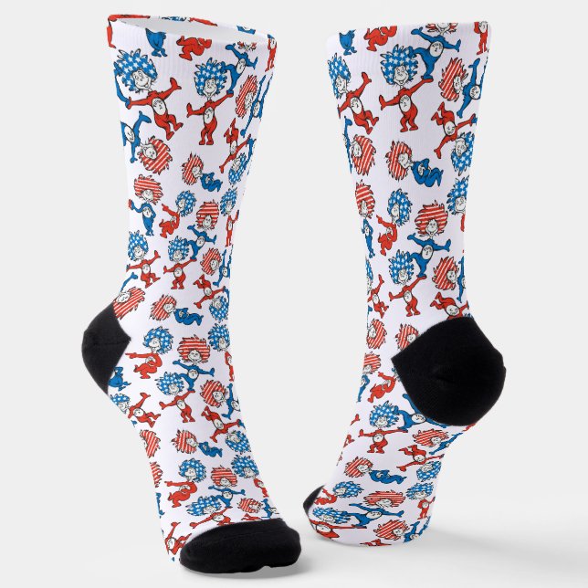 Chaussette Dr. Seuss | Chose Un Chose Deux Motif Drapeau Amér (Angulaire)