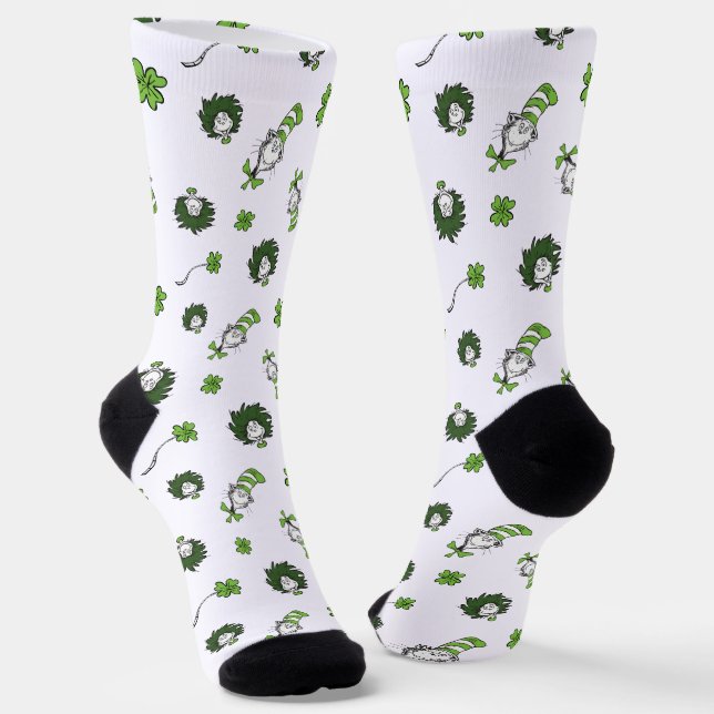 Chaussette Dr. Seuss | Motif Trèfle Chat Chapeauté (Angulaire)