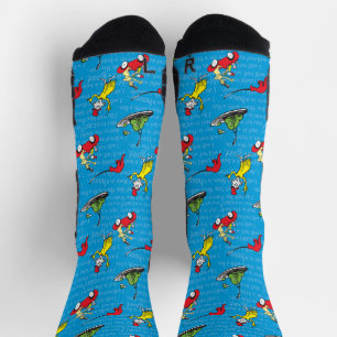 Chaussette Dr Seuss Oeufs verts et Motif de livres de conte