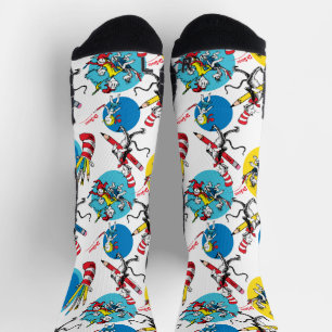 Chaussette Dr. Seuss Personnages au crayon motif