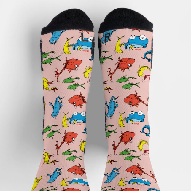 Chaussette Dr Seuss | Un poisson deux Motifs de poisson (Haut)
