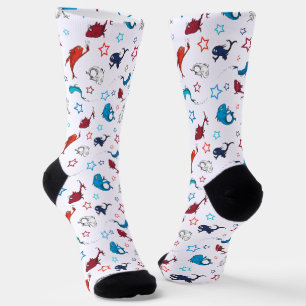 Chaussette Dr. Seuss   Un Poisson Deux Poissons Motif Étoile