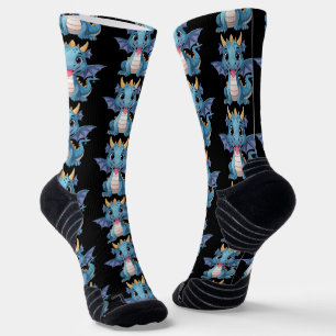 Chaussette dragon bleu