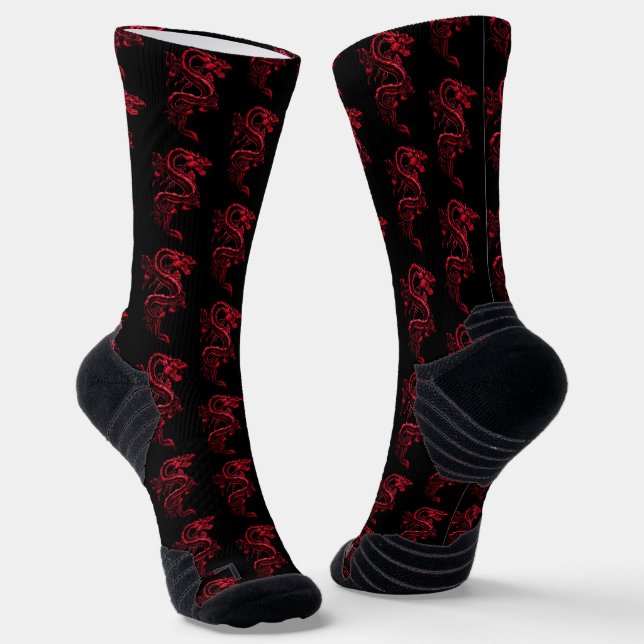 Chaussette Dragons d'Asie Rouge (Angulaire)