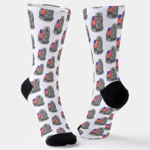 Chaussette Drapeau américain patriotique USA Puli Dog (gris)