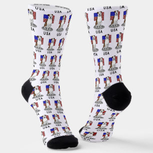 Chaussette Drapeau américain Taureau (lb brindle blanc 3)