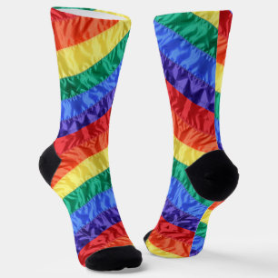 Chaussette Drapeau arc-en-ciel gris Stripes arc-en-ciel LGBT