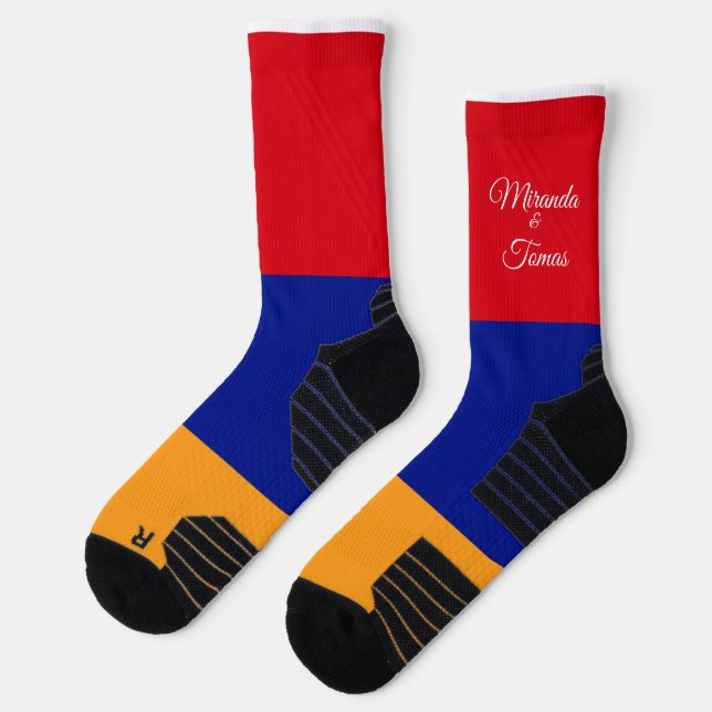 Chaussette Drapeau Arménien Personnalisé (Gauche)