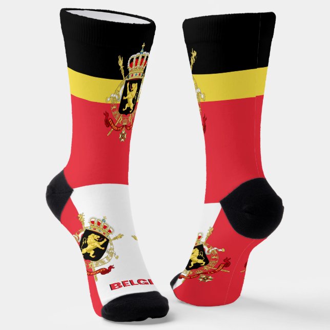Chaussette Drapeau Belge Patriotique, Durable Belgique (Angulaire)