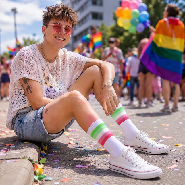 Chaussette Drapeau de fierté abrosexuel à dégradé  (Créateur téléchargé)