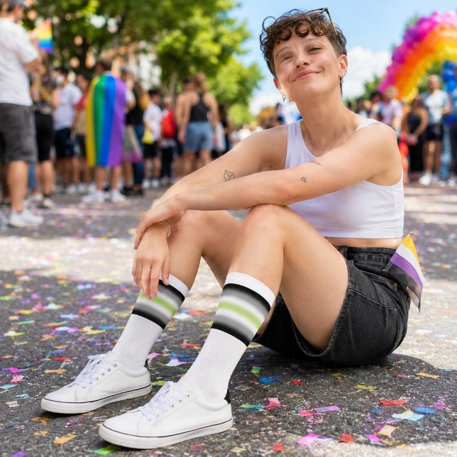 Chaussette Drapeau de fierté agender à dégradé (Créateur téléchargé)