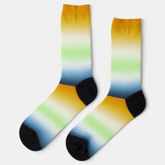 Chaussette Drapeau de fierté agender AroAce à dégradé (Gauche)