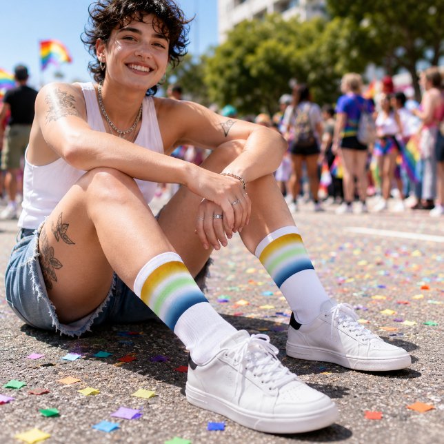 Chaussette Drapeau de fierté agendre AroAce à dégradé (Créateur téléchargé)
