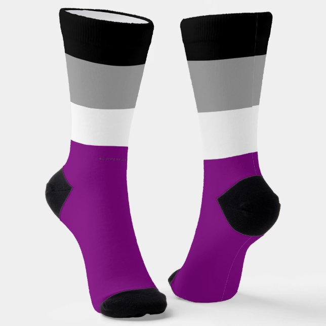 Chaussette Drapeau de fierté asexué de SlipperyJoe mettant l' (Angulaire)