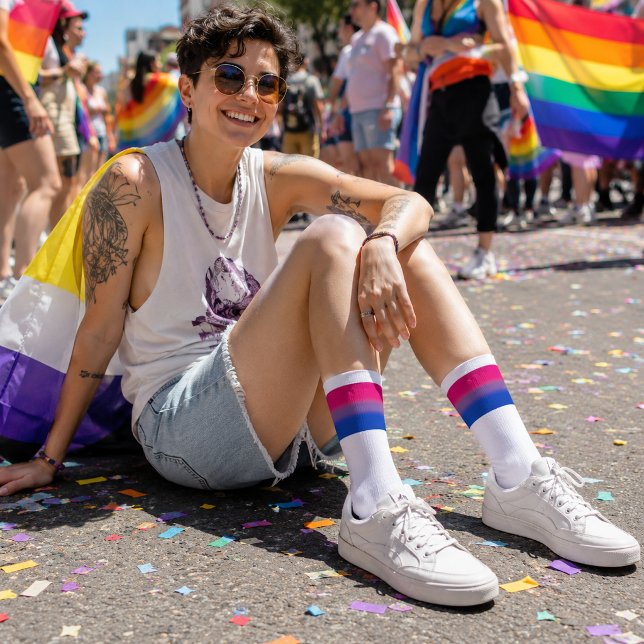 Chaussette Drapeau de fierté bisexuel à dégradé (Créateur téléchargé)