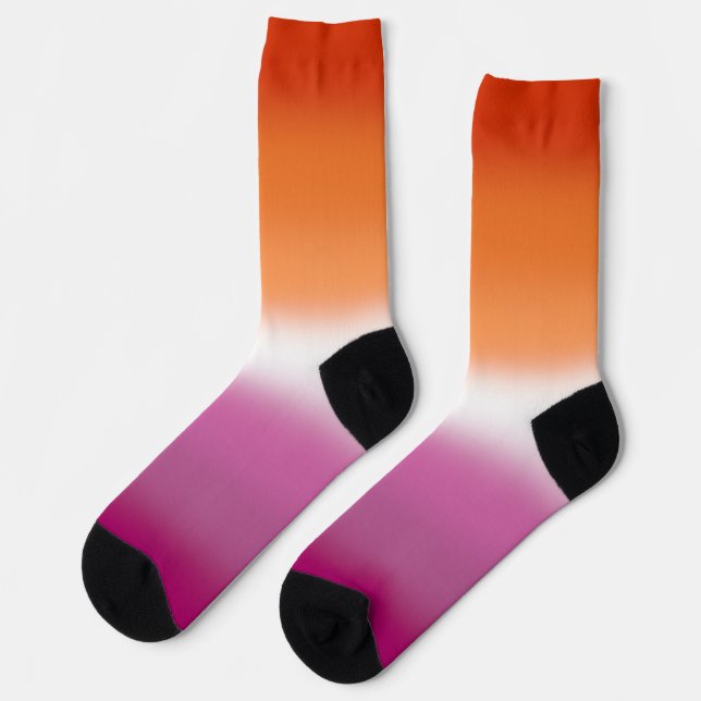 Chaussette Drapeau de fierté lesbienne à dégradé  (Gauche)