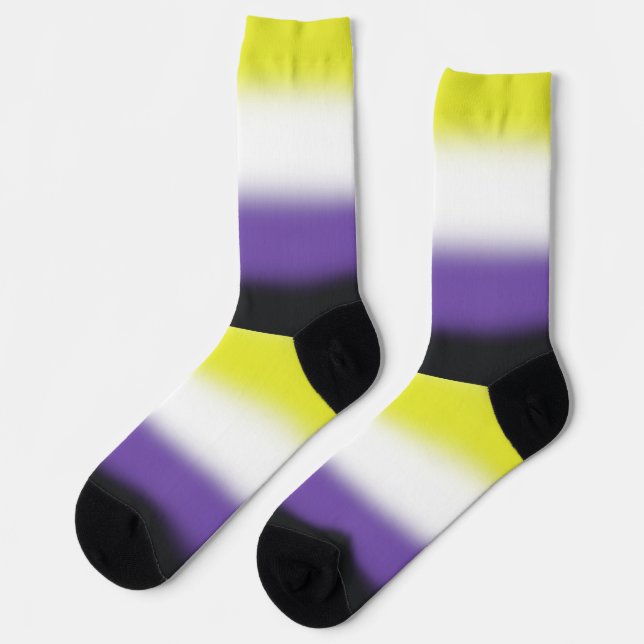 Chaussette Drapeau de fierté non binaire à dégradé (Gauche)