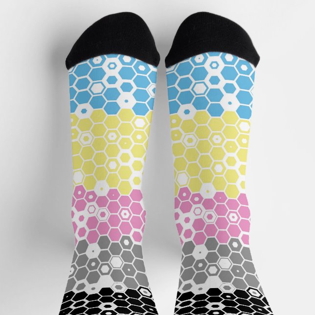Chaussette Drapeau de fierté polygender abstrait  (Haut)