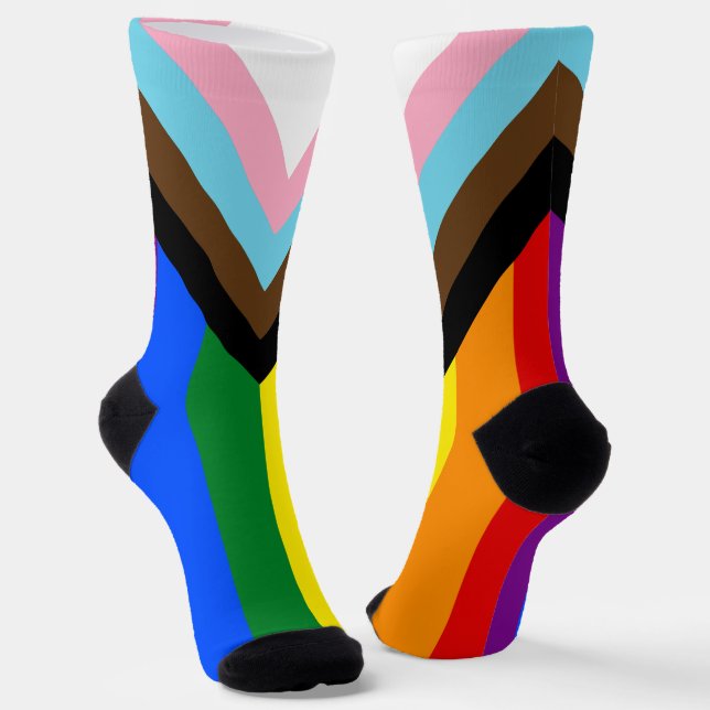 Chaussette Drapeau de fierté Progress LGBTQ+ (Angulaire)
