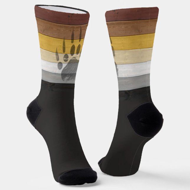 Chaussette drapeau de la fierté de l'ours de SlipperyJoe's te (Angulaire)