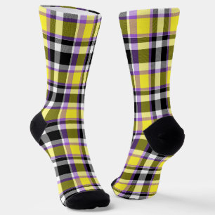 Chaussette Drapeau de la Fierté Plaid Non binaire Boho Eclect