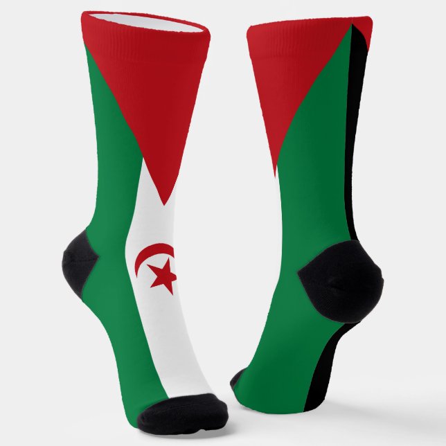 Chaussette Drapeau de la République arabe sahraouie démocrati (Angulaire)