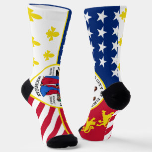 Chaussette Drapeau de la ville de Detroit (Michigan)