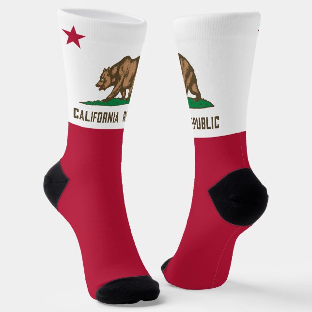 Chaussette Drapeau de l'Ours d'Etat de Californie Fier Califo (Angulaire)