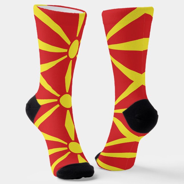 Chaussette Drapeau de Macédoine du Nord (Angulaire)